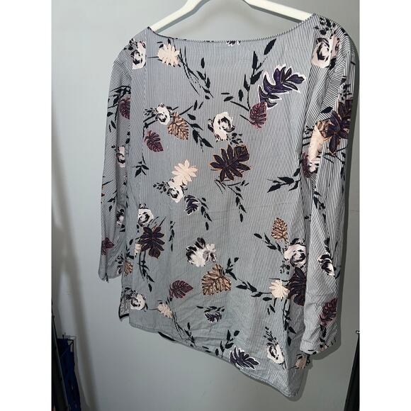 Lafayette 148 New York Caddie Blouse Ink Blue Women’s Size 18 Silk Blend - Picture 4 of 8